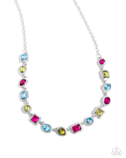Gallery Glam Multi Necklace Paparazzi Accessories. Includes earrings. Ships Free. #P2RE-MTXX-239XX.