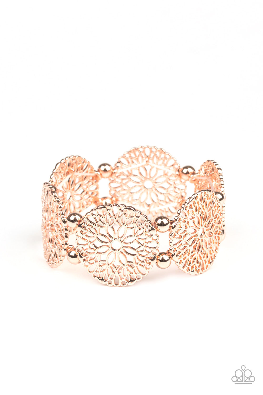 A Good MANDALA Is Hard To Find Rose Gold Stretchy Bracelet Paparazzi Accessories. Subscribe & Save.