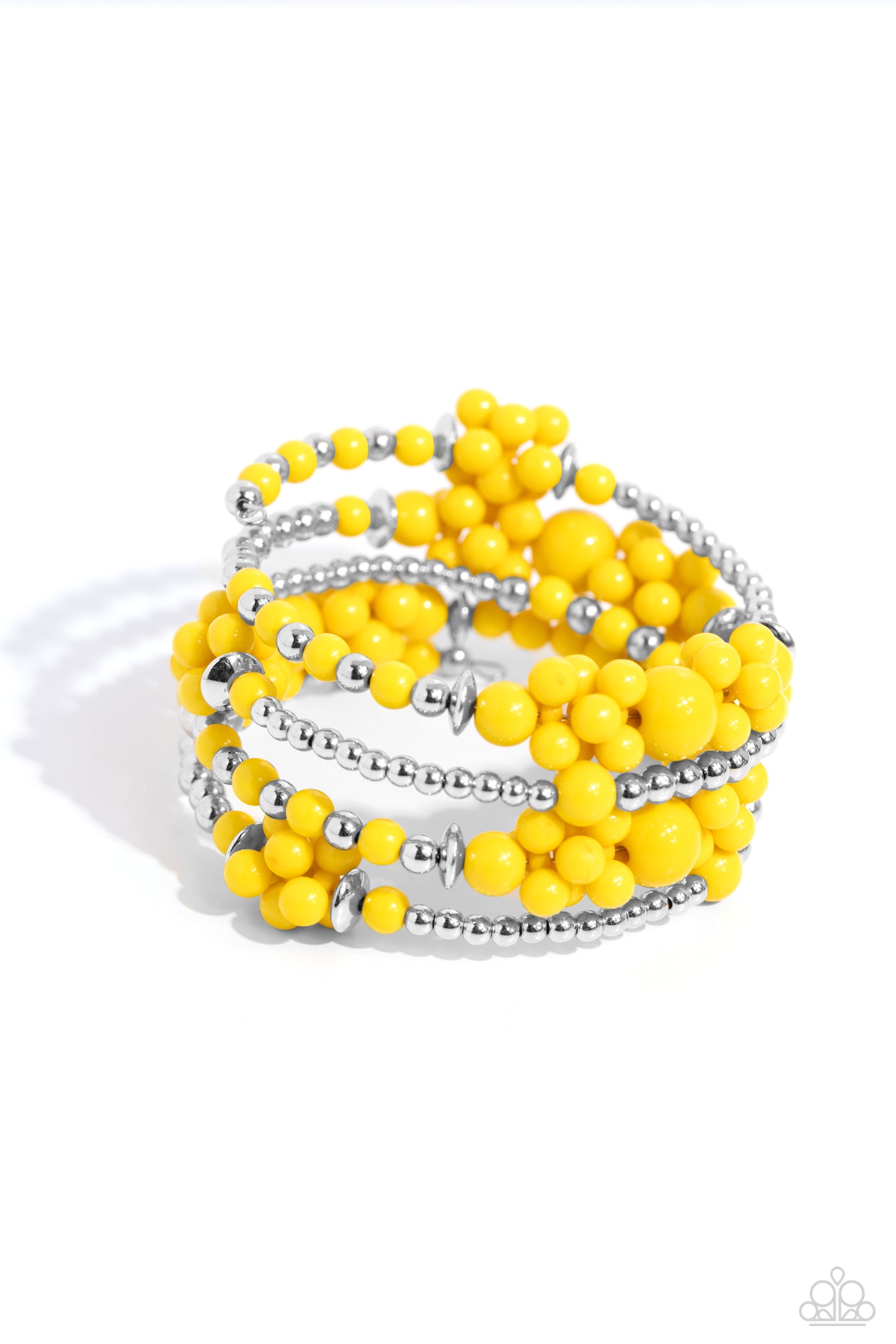Compelling Clouds Yellow Bracelets Paparazzi Accessories. Yellow Wrap bracelet. P9ST-YWXX-011XX. $8