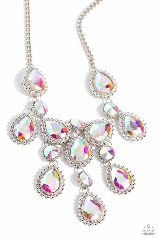Paparazzi Dripping in Dazzle Multi Iridescent Necklace for Women. #P2ST-MTXX-140XX. Free Shipping