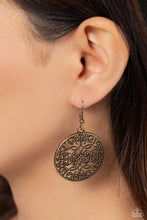 Load image into Gallery viewer, Dubai Decor Brass Earring Paparazzi Accessories. Subscribe &amp; Save. #P5WH-BRXX-141XX. $5 Jewelry

