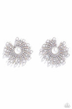 Load image into Gallery viewer, Fancy Fireworks White Earrings Paparazzi $5 Jewelry. Subscribe &amp; Save. #P5PO-WTXX-388XX.

