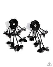 Load image into Gallery viewer, Paparazzi Floral Future Black Earrings April 2024 Life of the Party earrings. Get Free Shipping.
