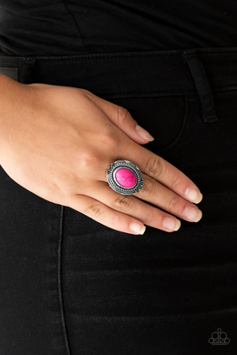 Paparazzi Tumblin Tumbleweeds Pink Stone Ring. Get Free Shipping. #P4SE-PKXX-057XX. Stretchy band