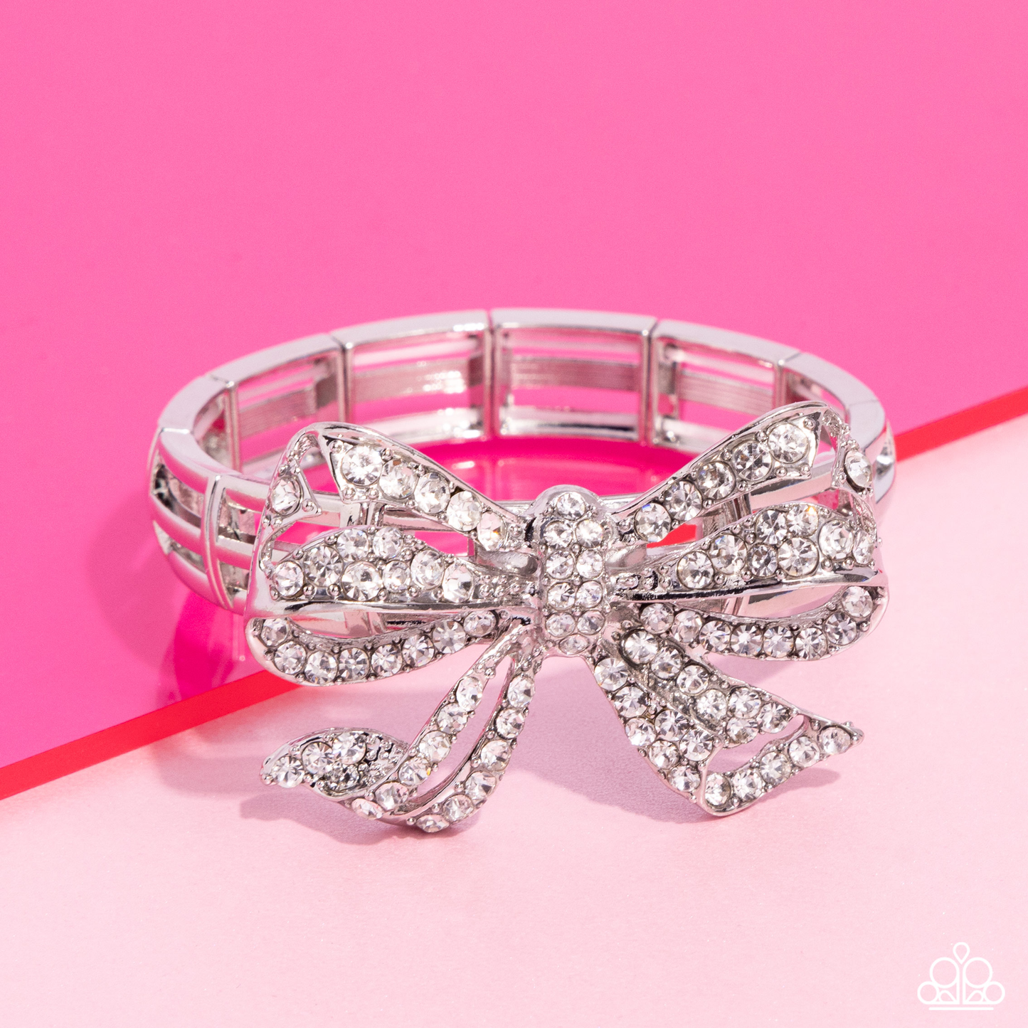 Paparazzi Life of the party bracelet Its All A-BOW-t Me White Bracelet. free shipping