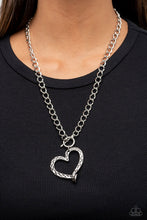 Load image into Gallery viewer, Paparazzi Reimagined Romance Silver Necklace. Heart Toggle Necklace. Free Shipping. P2WH-SVXX-363XX
