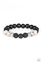Load image into Gallery viewer, Mantra White Urban Bracelet with Lava Rock Beads. Get Free Shipping. #P9SE-URWT-069XX. Stretchy
