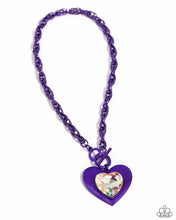 Load image into Gallery viewer, Paparazzi Modern Matchup Purple Necklace March 2024 Life of the Party Heart Necklace. Ships Free
