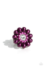 Load image into Gallery viewer, Paparazzi PEARL Talk Purple Ring. Floral Ring. $5 Paparazzi Jewelry. #P4ST-PRXX-021XX
