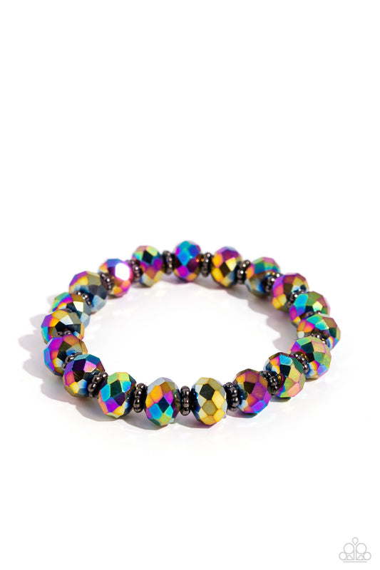 Shimmering Satisfaction Multi Bracelet Paparazzi Accessories | Oil Spill $8 Bracelet For Women