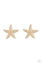 Load image into Gallery viewer, Starfish Season Gold Earring Paparazzi Accessories. #P5PO-GDXX-243XX. Subscribe &amp; Save. Star Fish
