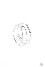 Load image into Gallery viewer, Theater HOOP White Hoop Earring Paparazzi Accessories. Subscribe &amp; Save. White rhinestone hoop
