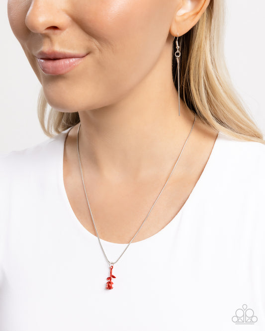 Paparazzi Tippy ROSE Red Necklace. Subscribe & Save. #P2DA-RDXX-124XX. Red Pendant necklace