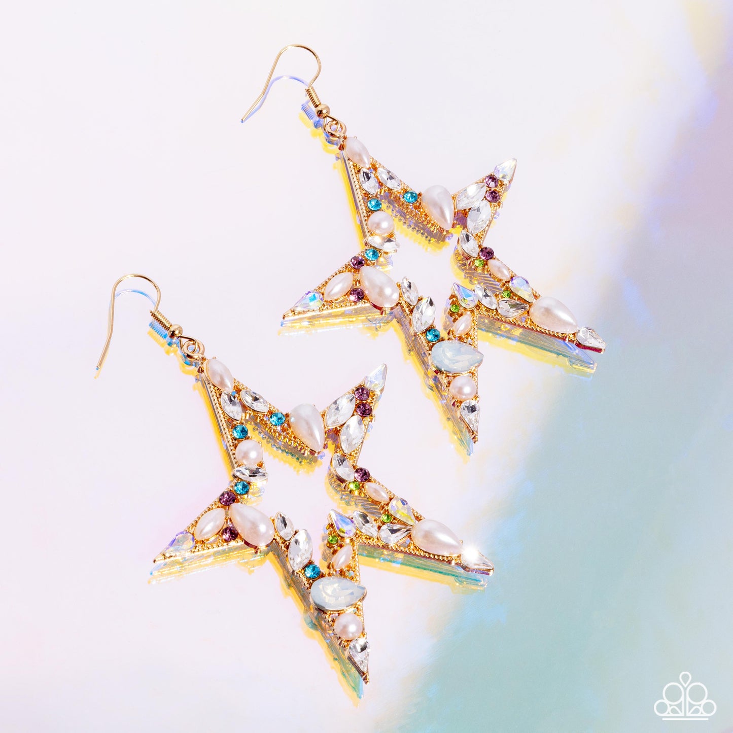 Variegated Value Multi Earrings Paparazzi $8 Jewelry. Iridescent Star Earrings. #P5ST-MTXX-062XX