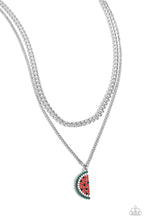 Load image into Gallery viewer, Paparazzi Watermelon Whimsy Red Necklace for Women. Get Free Shipping. Summer Accessories.  

