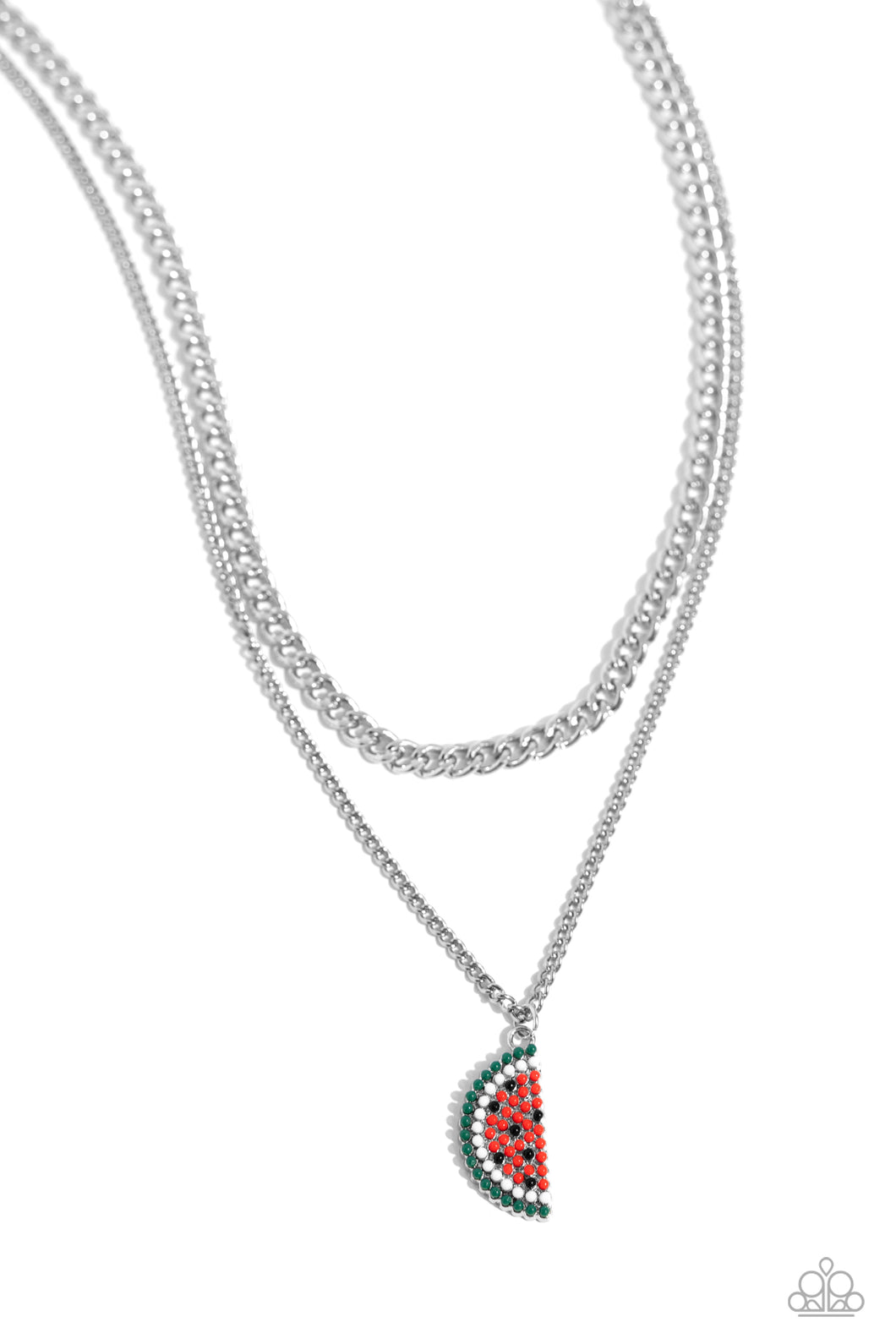 Paparazzi Watermelon Whimsy Red Necklace for Women. Get Free Shipping. Summer Accessories.  