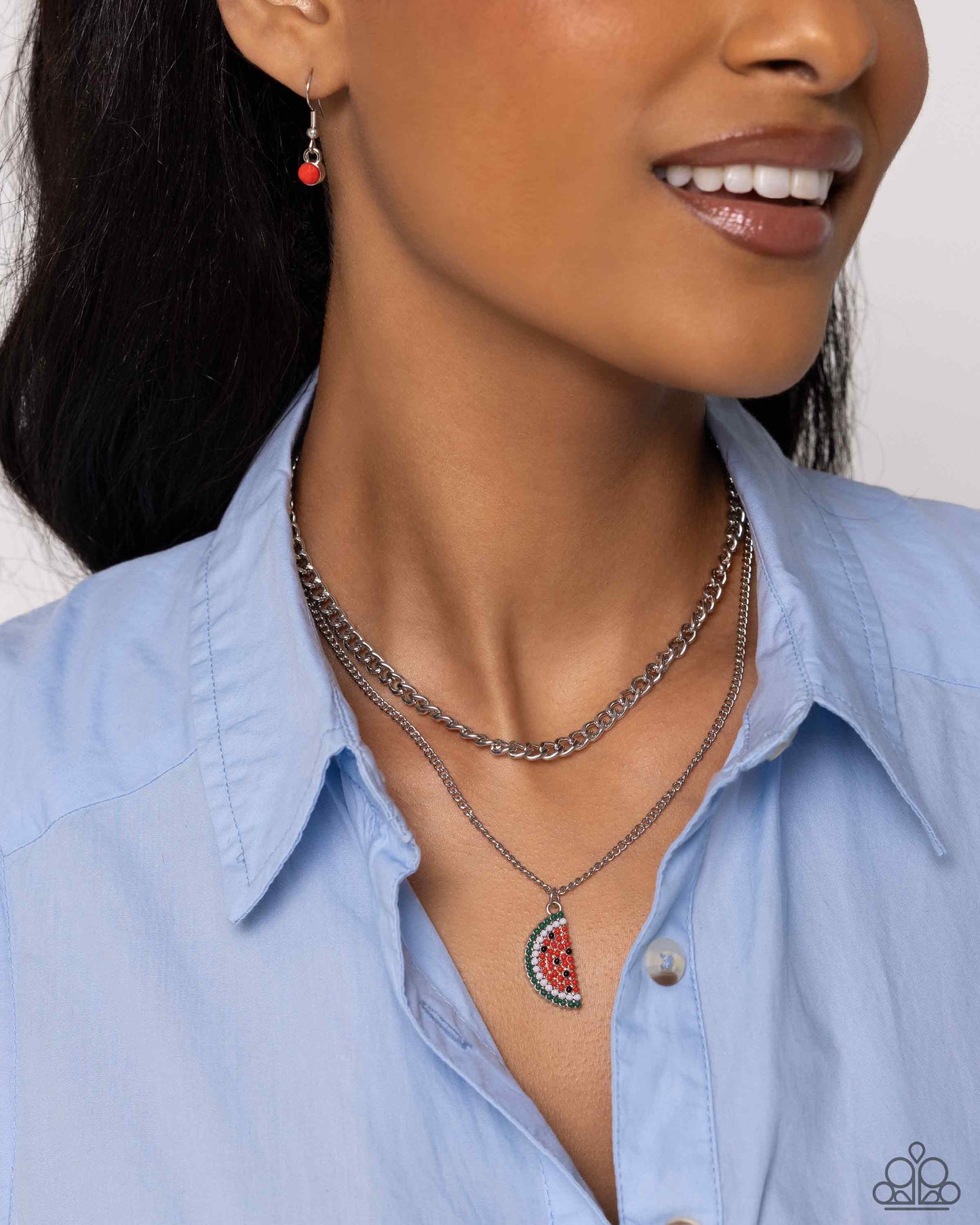 Watermelon Whimsy Red $8 Necklace Paparazzi Jewelry. Subscribe & Save. #P2SE-RDXX-347XX