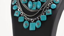 Load and play video in Gallery viewer, Paparazzi Bountiful Zi Necklace. Turquoise Blue Stone Multi Layer Necklace
