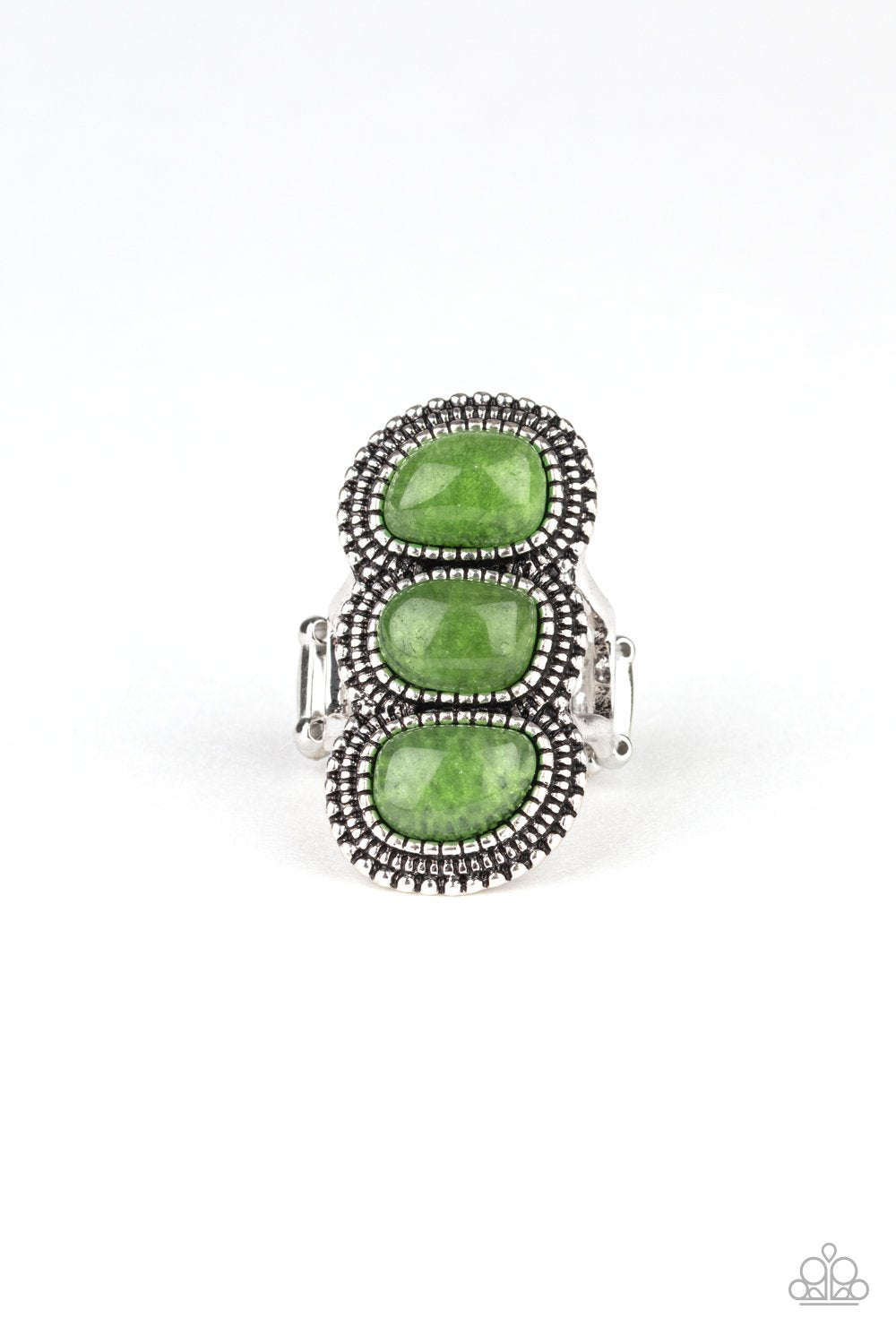 Radiant Rubble Green Ring Paparazzi Accessories. Get Free Shipping.