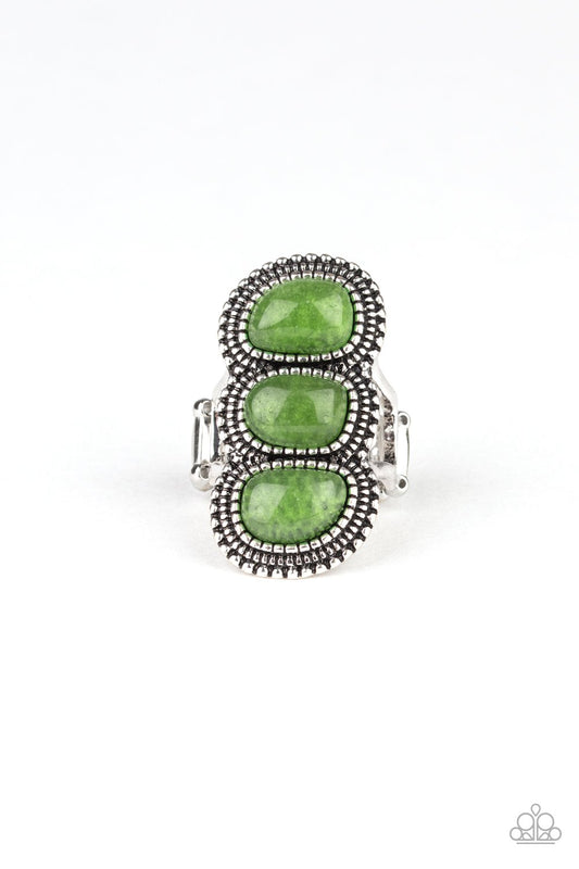 Radiant Rubble Green Ring Paparazzi Accessories. Get Free Shipping.