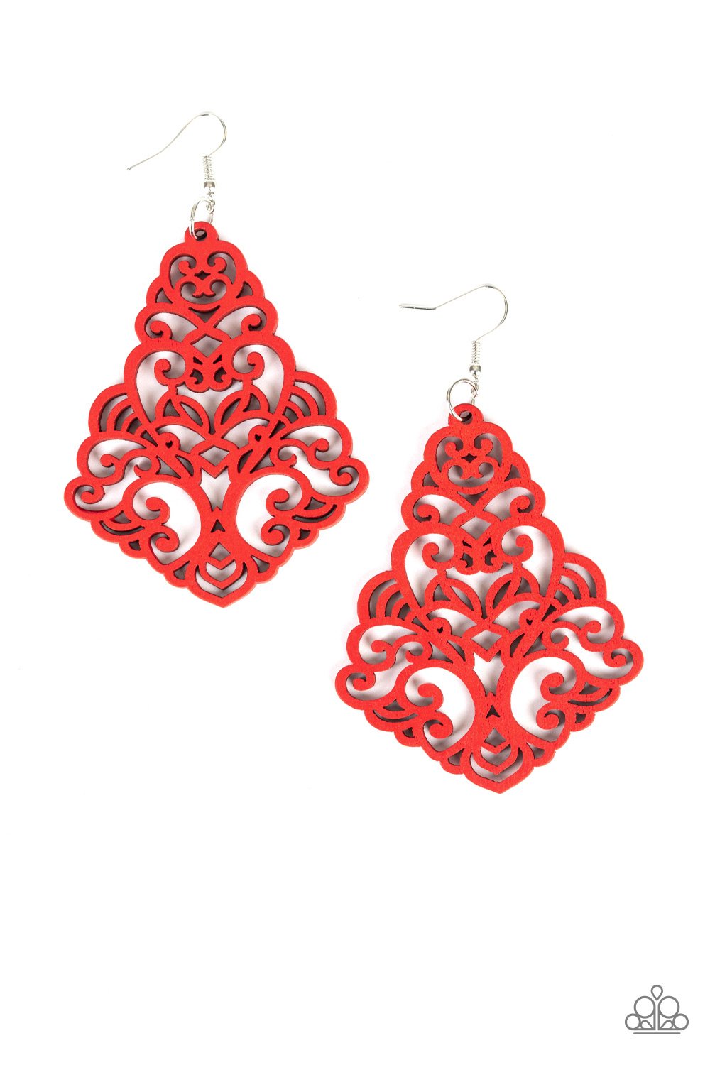 Powers of ZEN - Red Earring Paparazzi Wooden