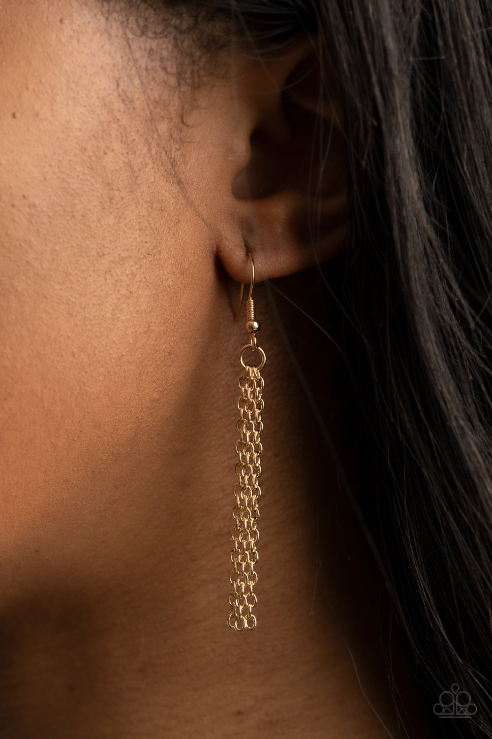 Geometric edgy 3-dimensional 3-D Drama Gold Necklace Paparazzi Accessories Necklace Shop Now for $5