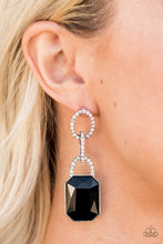 Load image into Gallery viewer, Paparazzi Earring Superstar Status Black Earring creating a gorgeous dramatic lure
