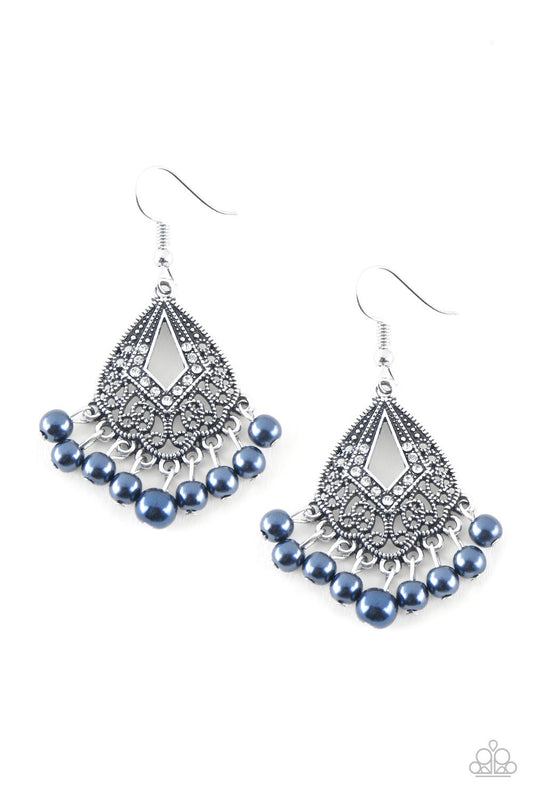 Gracefully Gatsby Blue Pearl Earrings Paparazzi Accessories Party Pearls Jewelry. Free Shipping!
