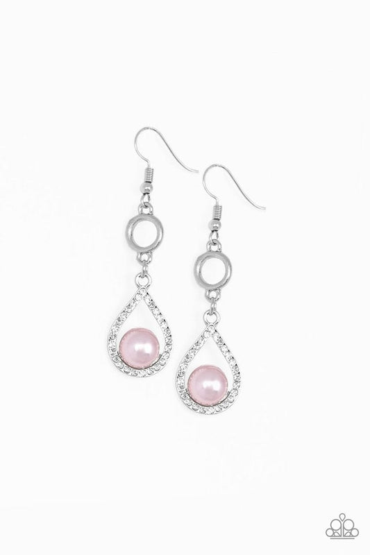 Paparazzi Roll Out The Ritz - Pink Earrings with Pearl