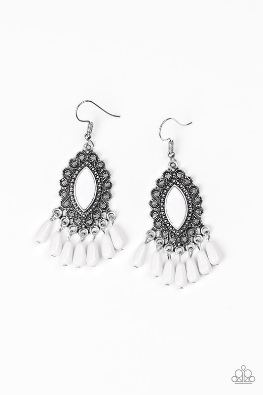 Paparazzi Earring ~ Private Villa - White