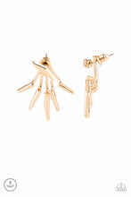 Load image into Gallery viewer, Buy Paparazzi Extra Electric Gold Earring. Subscribe &amp; Save. Jacket Style earring
