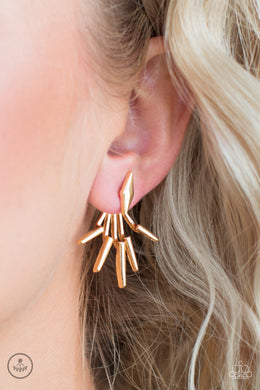 Buy Extra Electric Gold double sided post Earrings Paparazzi Accessories. Get Free Shipping