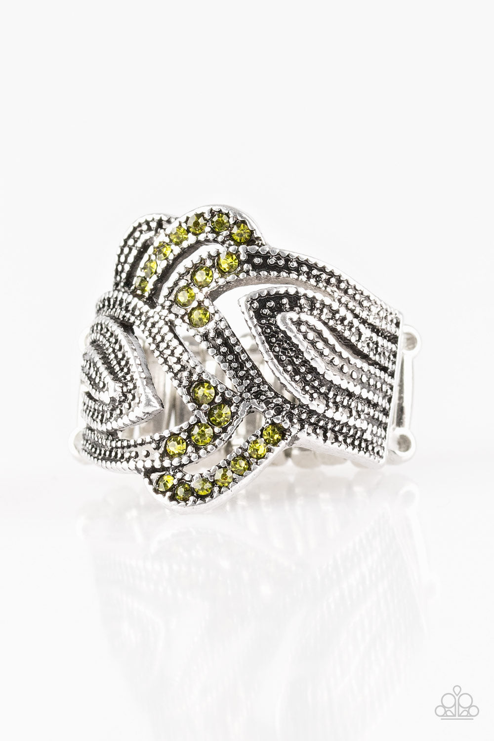 Paparazzi Fire and Ice Green Ring. $5 Jewelry. #P4ED-GRXX-022XX. Get Free Shipping
