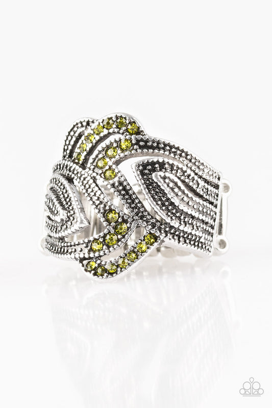 Paparazzi Fire and Ice Green Ring. $5 Jewelry. #P4ED-GRXX-022XX. Get Free Shipping