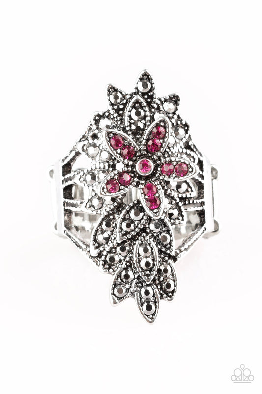 Paparazzi Ring ~ Formal Floral - Pink