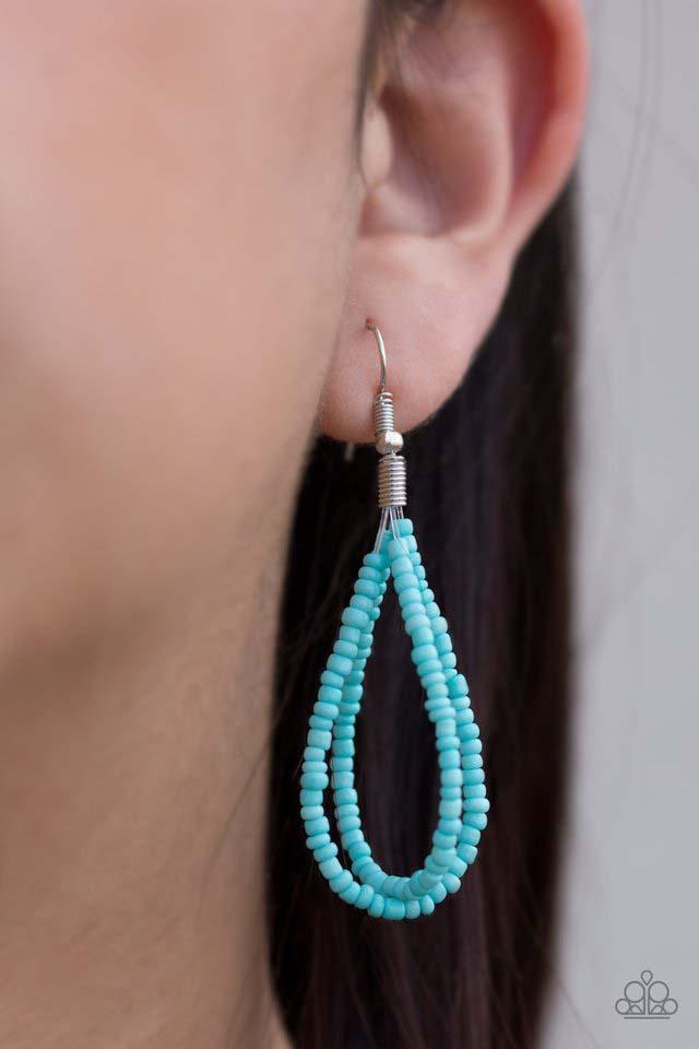 Paparazzi Necklace ~ Wide Open Spaces - Blue Seed Beads Necklace