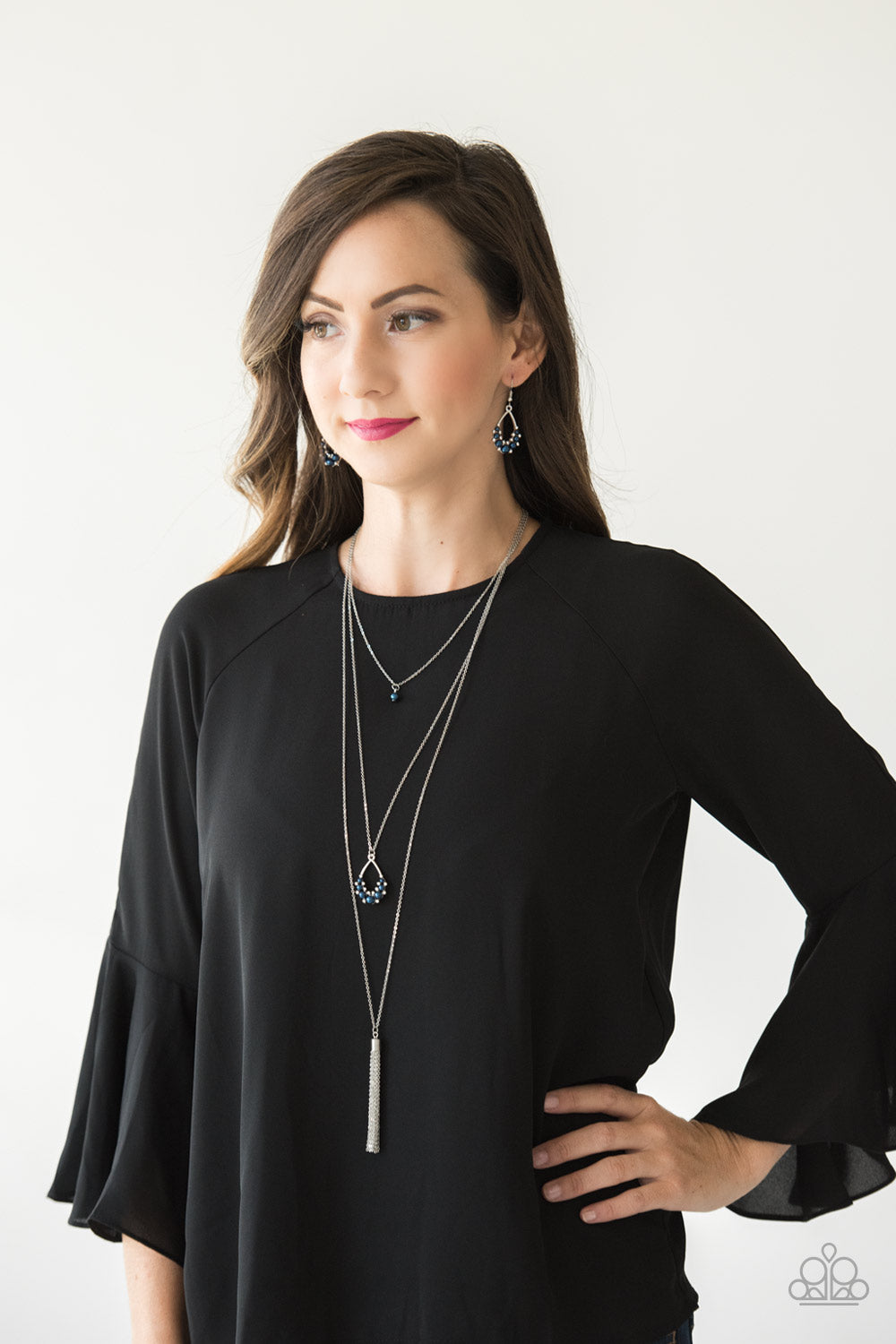 Fancy First Blue $5 Earrings Paparazzi Accessories. Get Free Shipping! #P5RE-BLXX-147FC