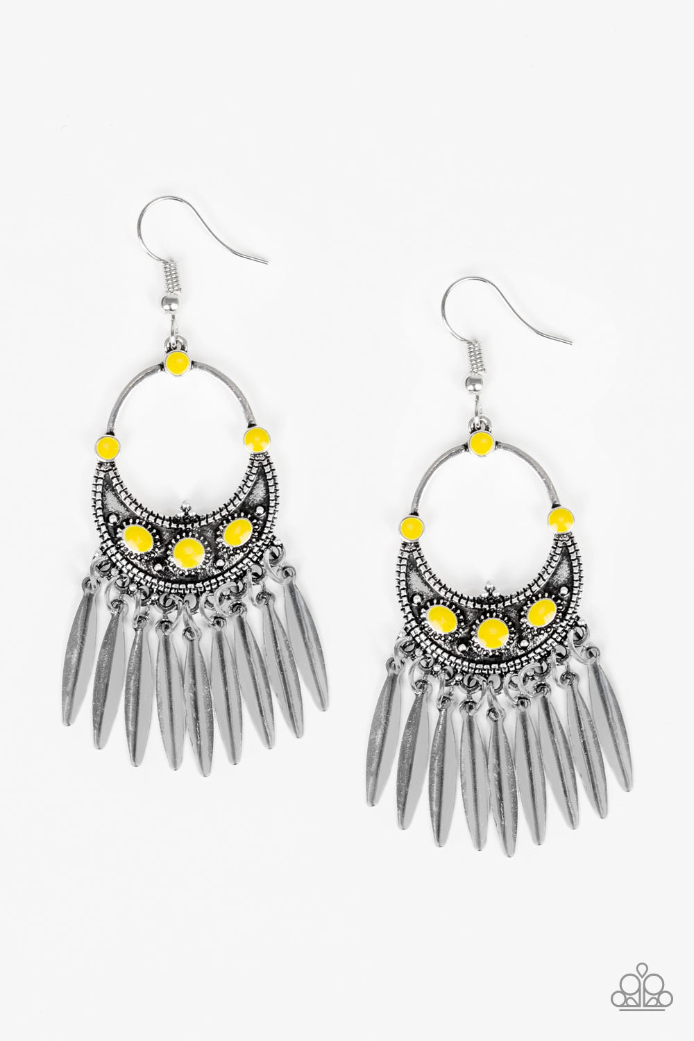 Cry Me A RIVIERA - Yellow Earrings Paparazzi Accessories