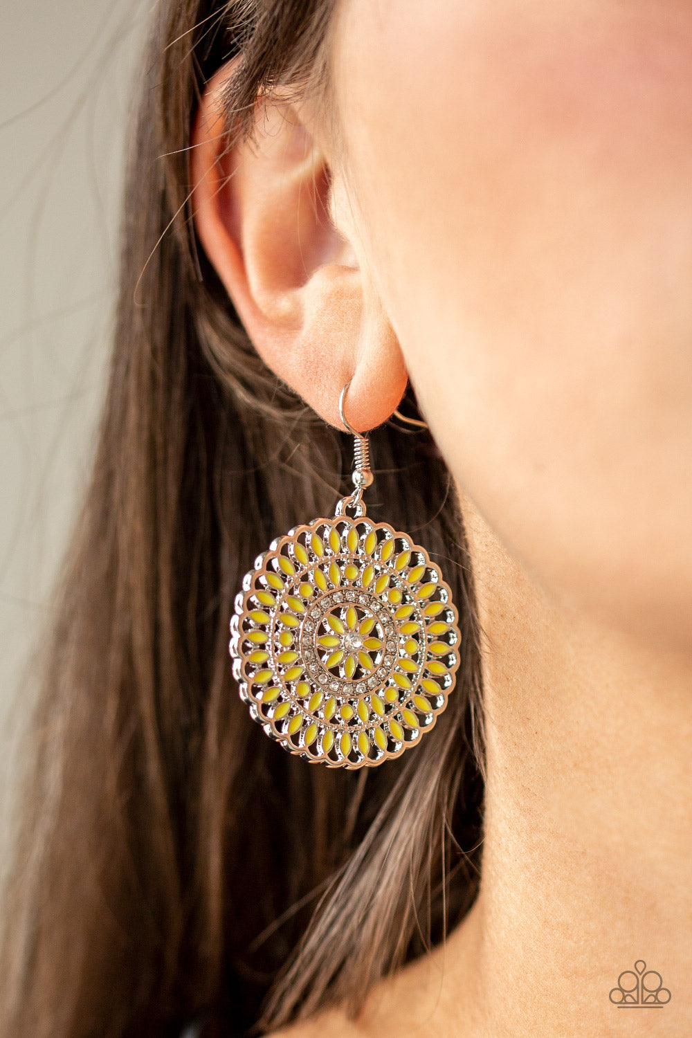 Paparazzi PINWHEEL and Deal - Yellow Petal Earring