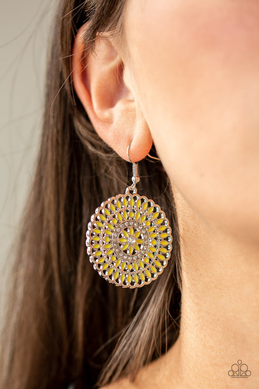 Paparazzi PINWHEEL and Deal - Yellow Petal Earring
