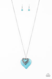 Southern Heart Turquoise Blue Necklace Paparazzi Accessories