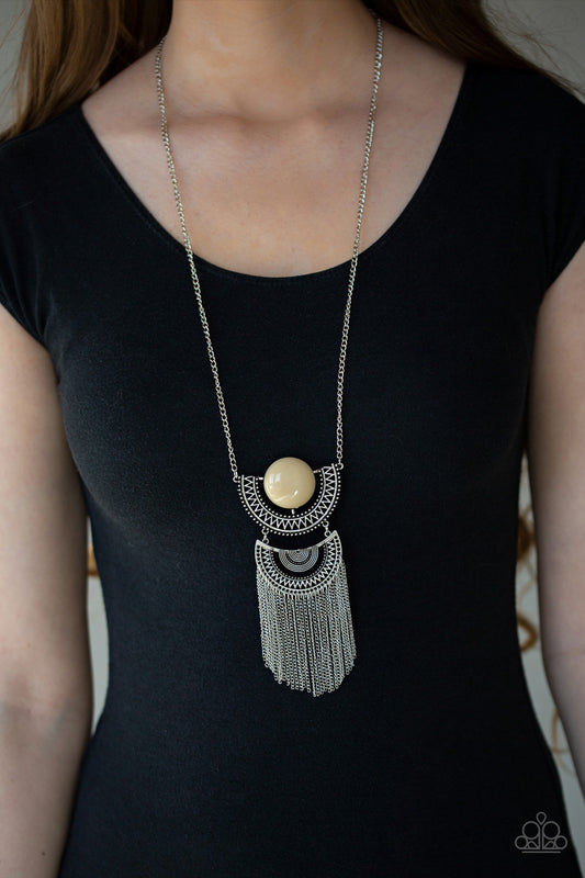 Desert Diviner Brown Necklace Paparazzi Accessories. $5 Long Necklace with Pendant.