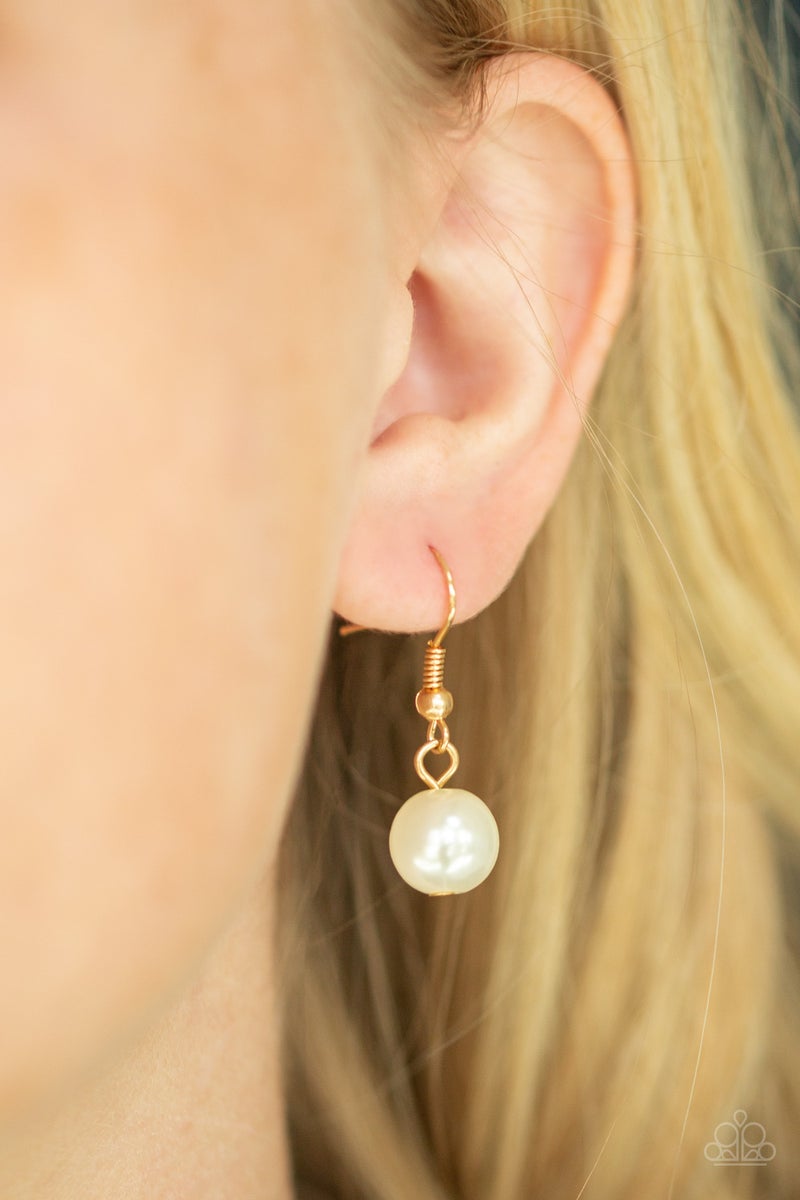 Paparazzi Behind The Scenes - Gold Necklace with matching earrings. Subscribe & Save.