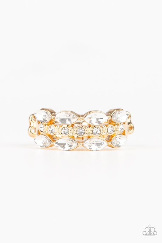 Paparazzi Distractingly Demure - Gold Dainty Ring