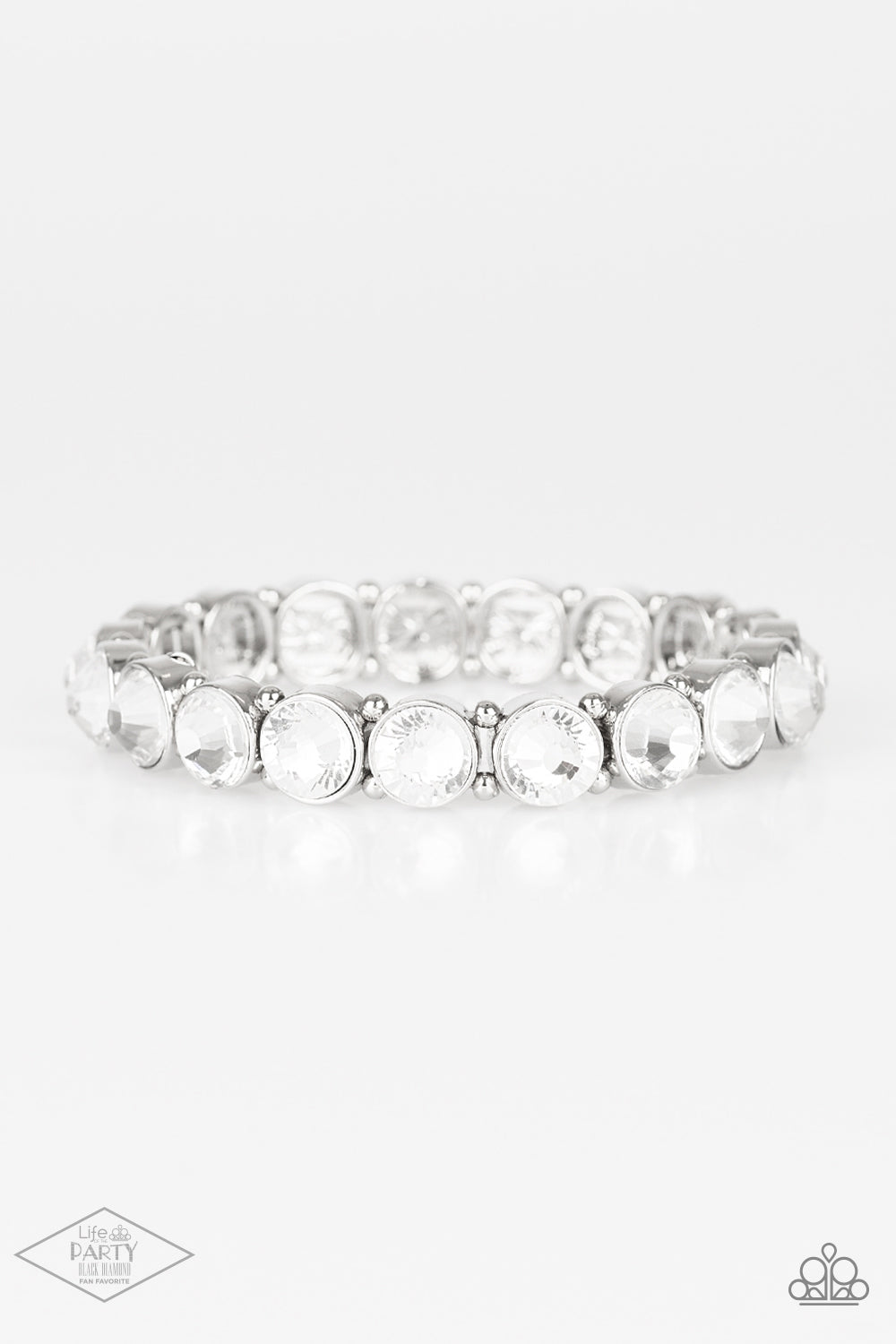 Paparazzi Sugar-Coated Sparkle - White Bracelet. Get Free Shipping. #P9RE-WTXX-303XX