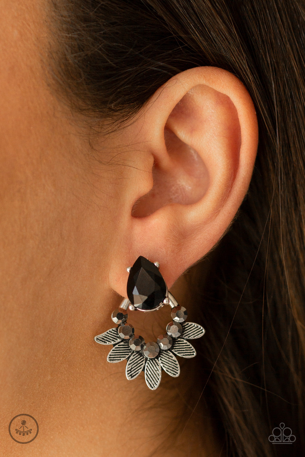 Crystal Canopy Black Jacket Style Post Earring Paparazzi Accessories. Subscribe and Save