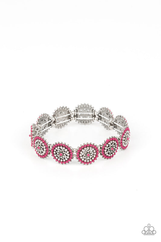 Bohemian Flowerbed Pink bracelet Paparazzi Accessories. Subscribe and Save. Stretchy bracelet