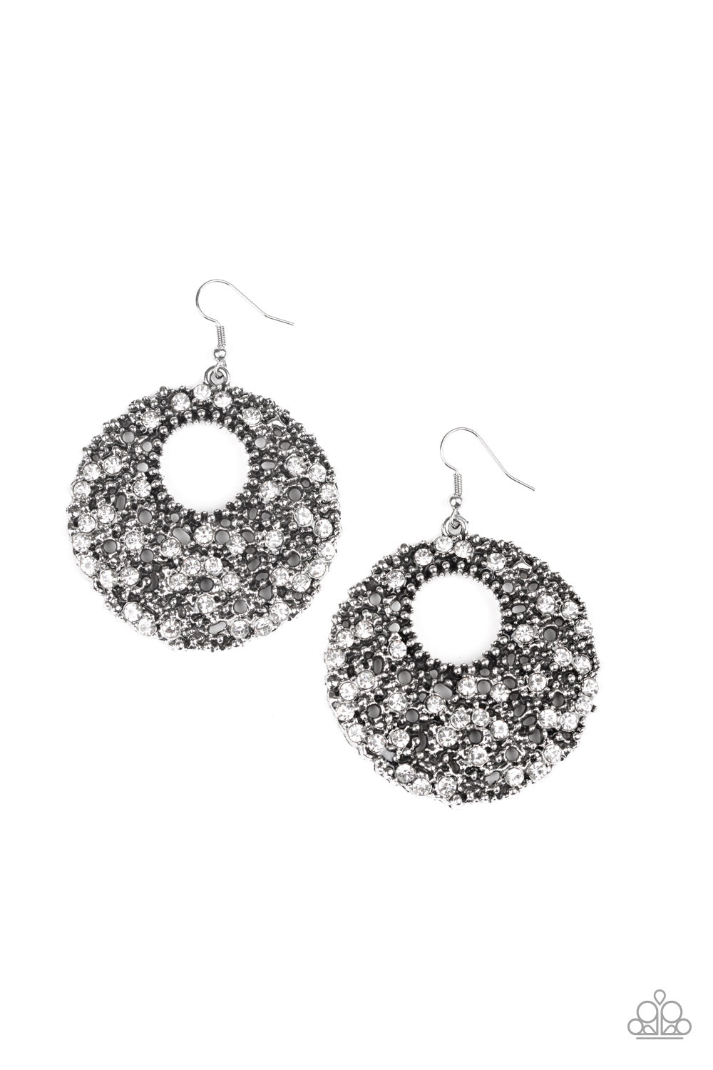 Starry Showcase White Earring Paparazzi $5 Jewelry. #P5ED-WTXX-051XX. Get Free Shipping