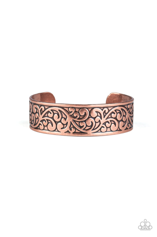 Read The VINE Print Copper Bracelet Paparazzi $5 Jewelry. Cuff Bracelet. Antique finish accessories