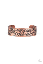 Load image into Gallery viewer, Read The VINE Print Copper Bracelet Paparazzi $5 Jewelry.  Cuff Bracelet. Antique finish accessories
